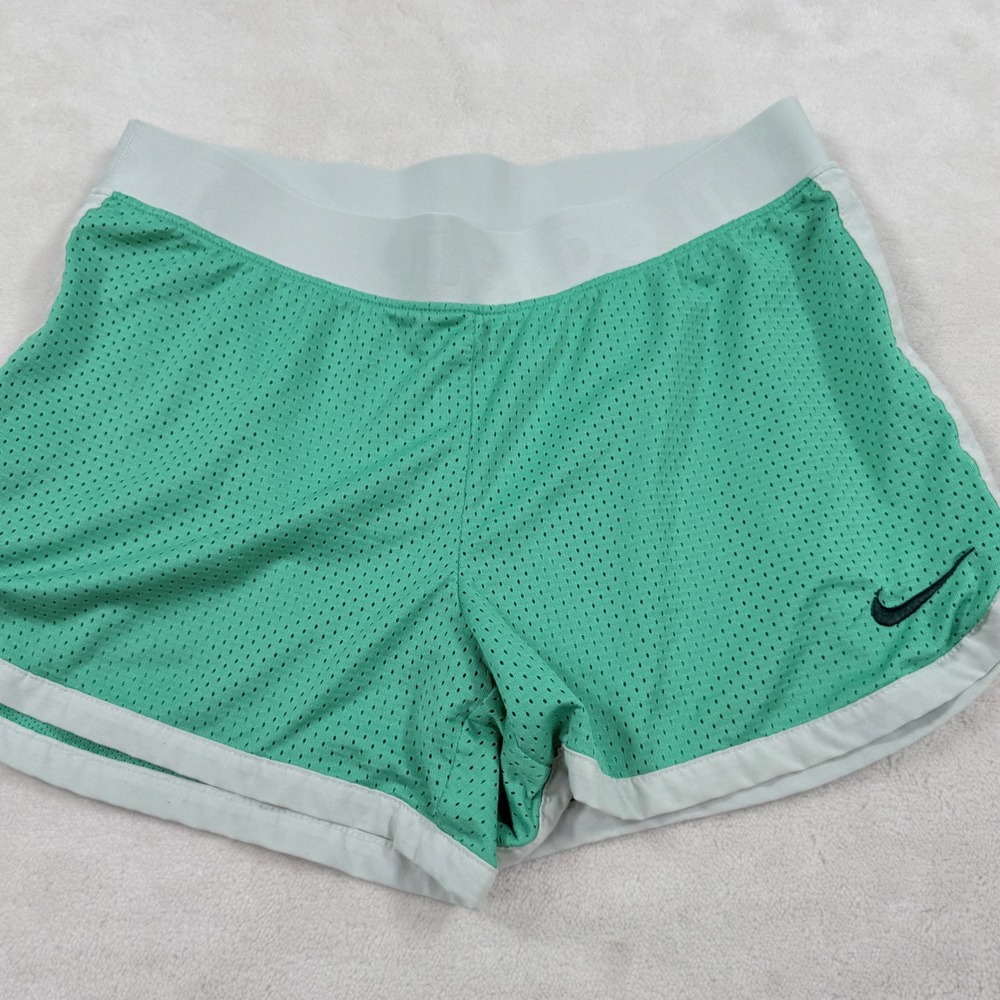 Nike Dri-FIT‎ Womens Mesh Running Shorts Green Mint Size S Athletic Gym Workout